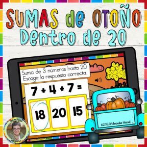 Math within 20 presented entirely in Spanish.