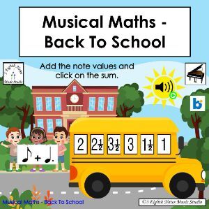 Musical Maths -Back To School Boom Cards
