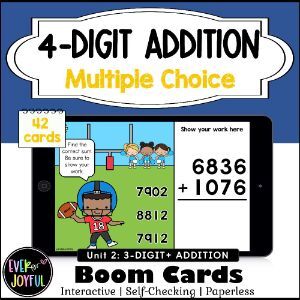 Multiple-choice math practice designed for upper elementary learners.