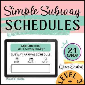simple subway schedules - Boom Cards