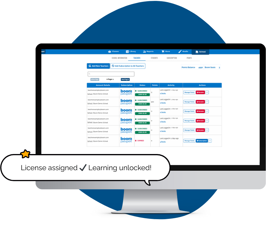 Admin Access Boom Learning