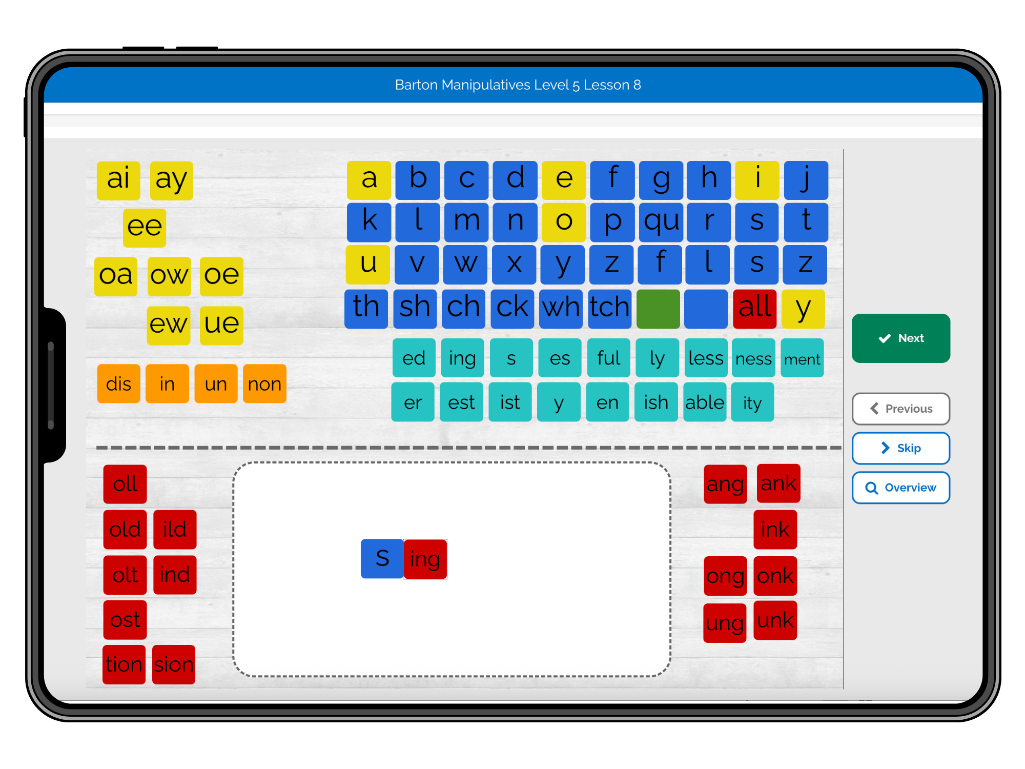 Barton Manipulatives Level 5
